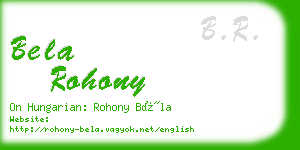 bela rohony business card